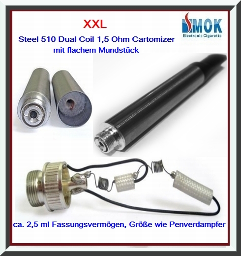 XXL 510 Dual Coil 1,5 Ohm Cartomizer